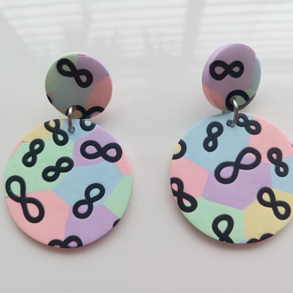 Handmade Polymer clay earrings - Mental Health Awareness